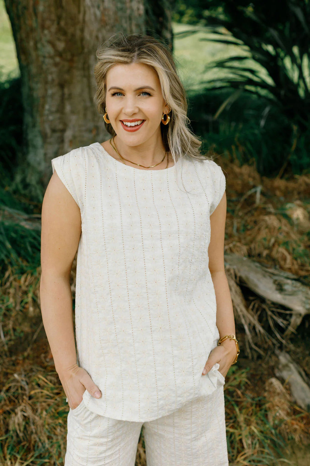 Homelee  DAISY TOP - CREAM DAISIES