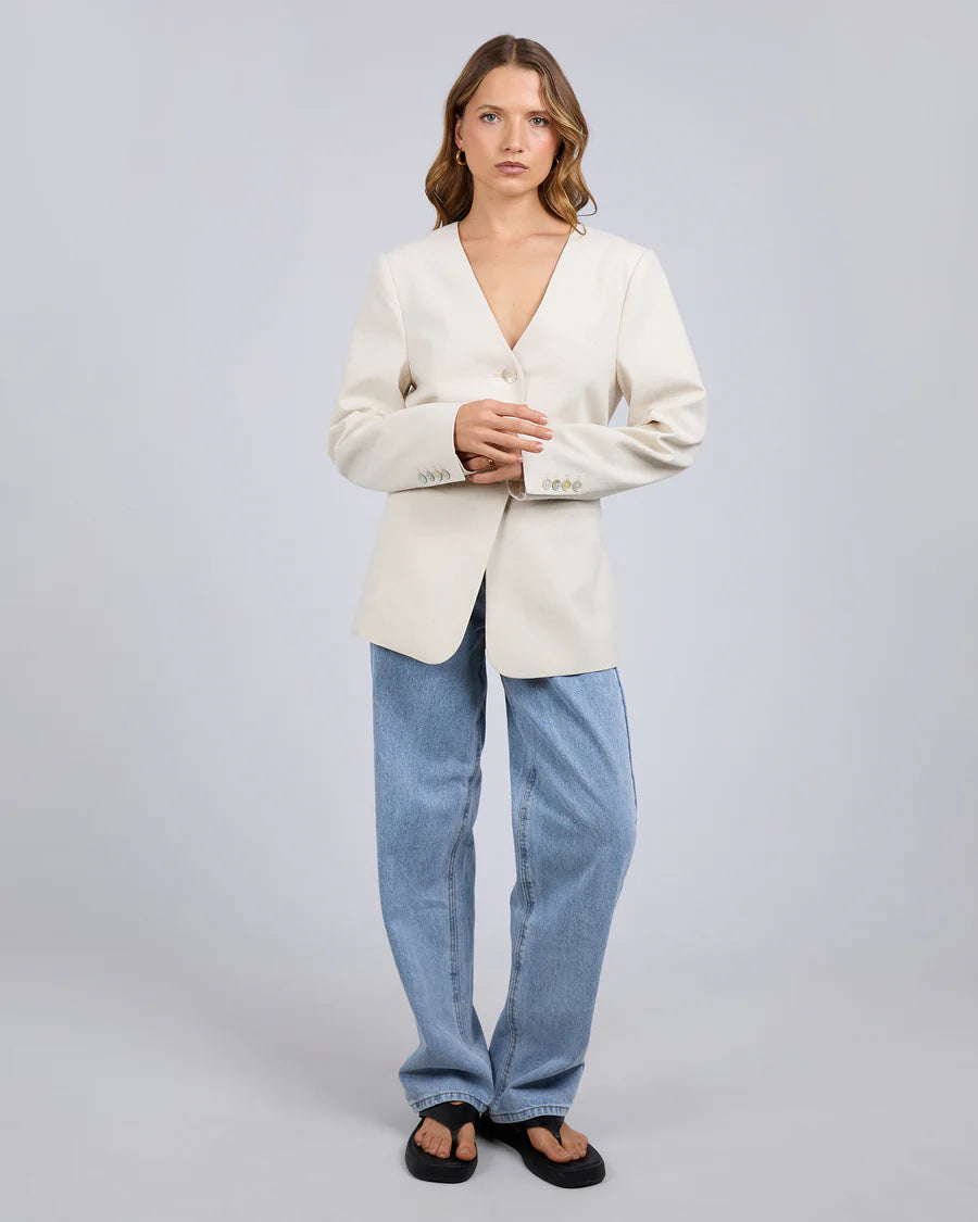 SILENT THEORY - MATILDA LINEN BLAZER - NATURAL