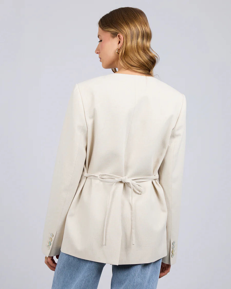 SILENT THEORY - MATILDA LINEN BLAZER - NATURAL