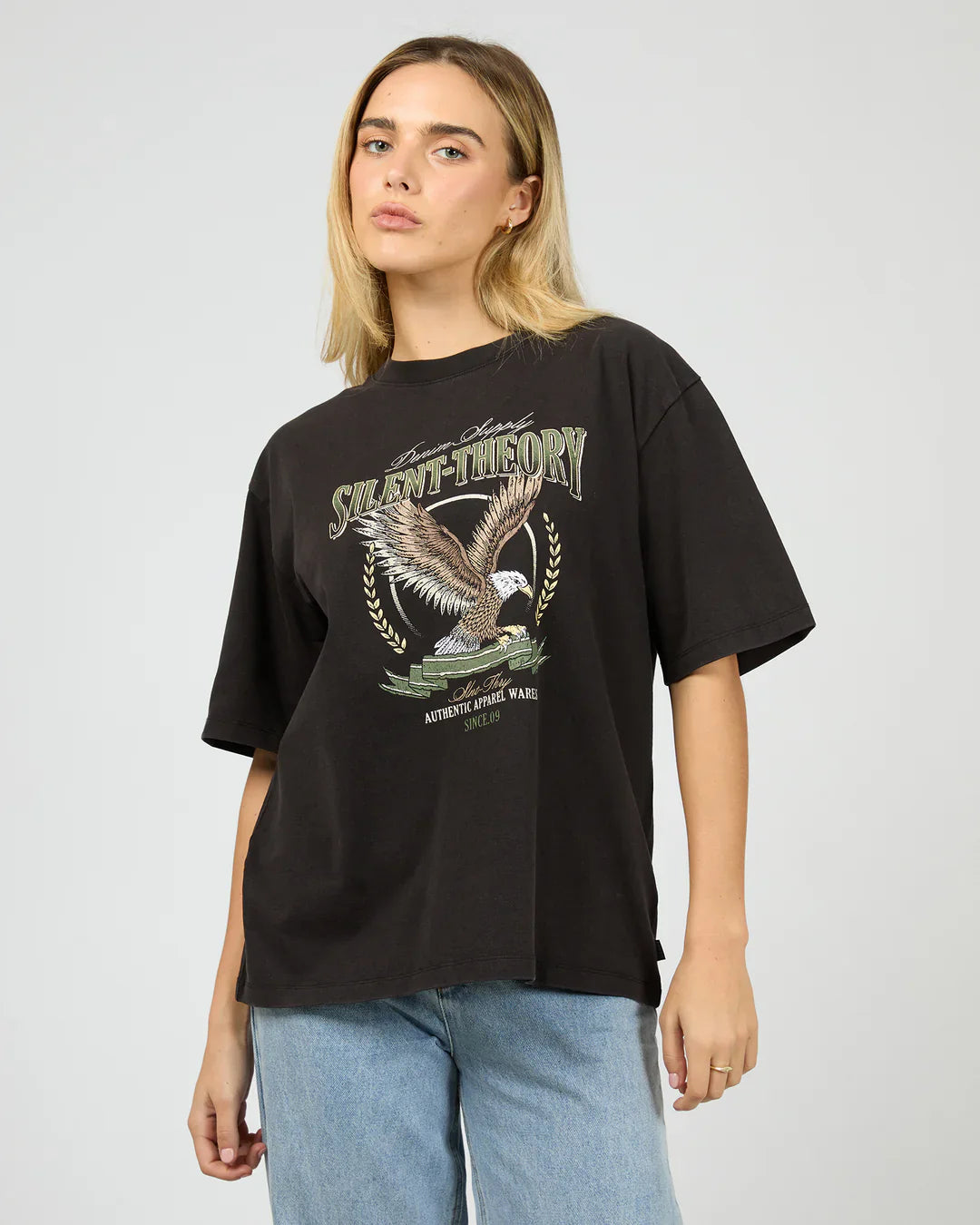 SILENT THEORY - AIRBORNE TEE - WASHED BLACK