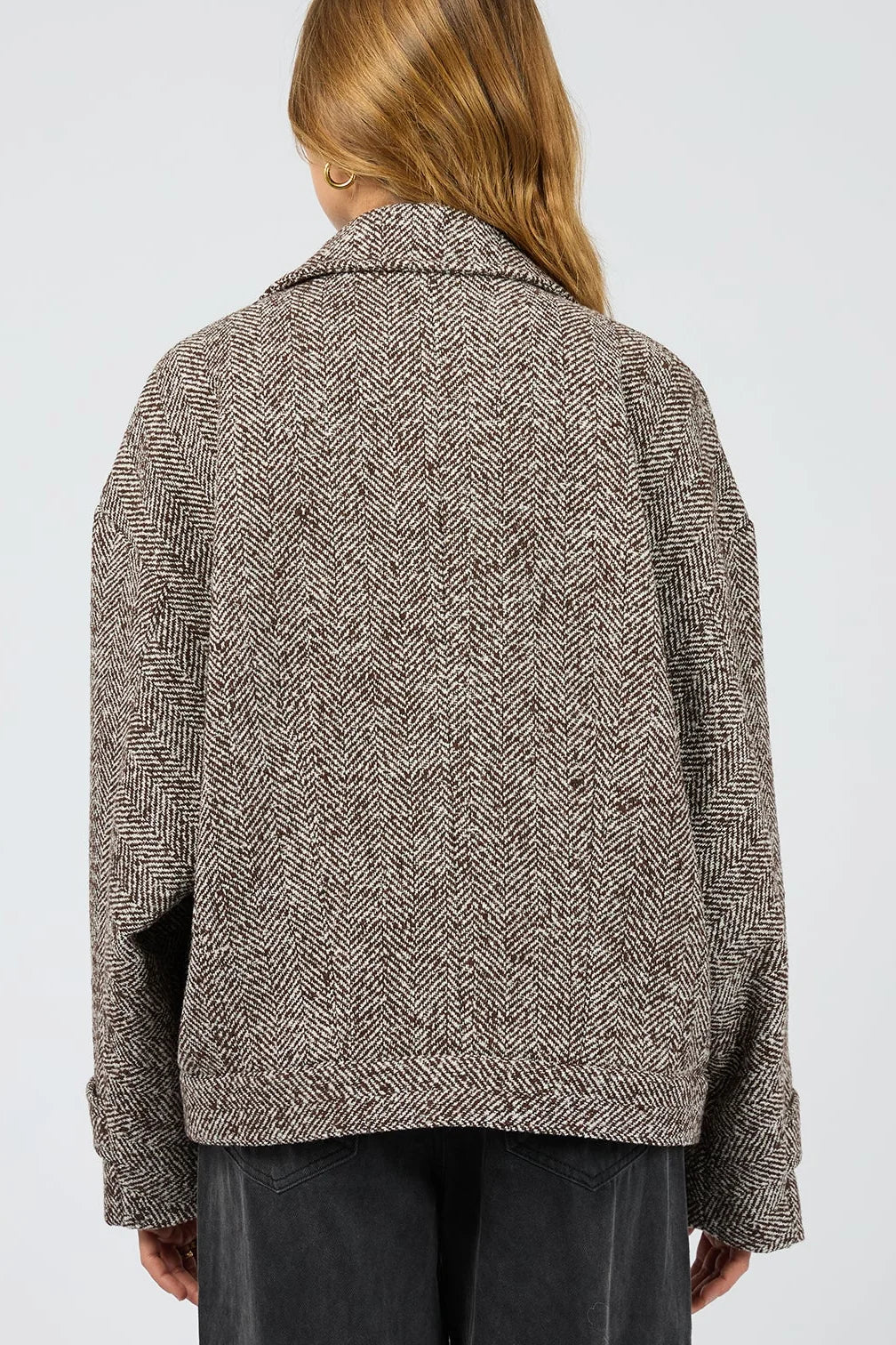 SILENT THEORY - ASHER JACKET - CHOCOLATE HERRINGBONE