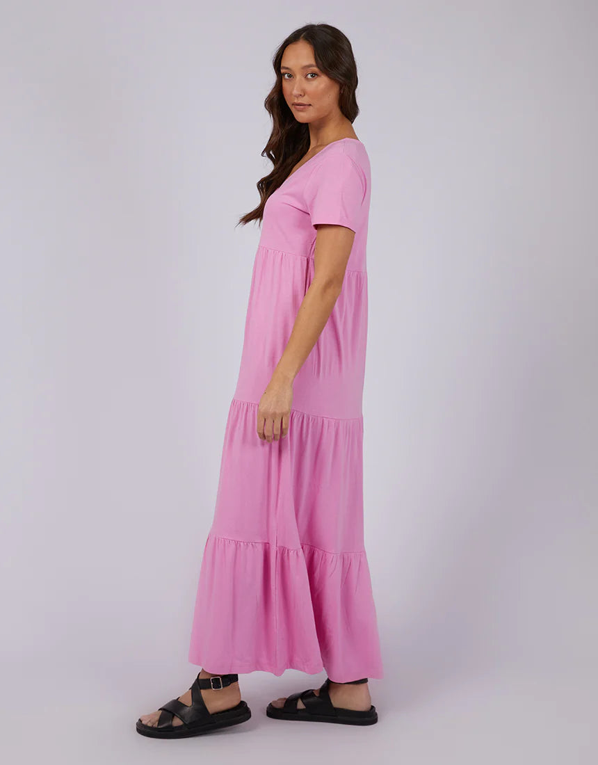 Silent Theory -  LOLA TIERED MAXI DRESS BRIGHT PINK