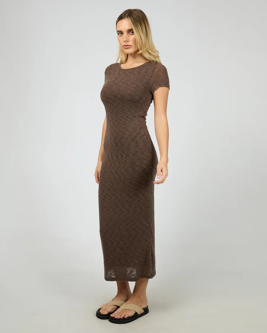 SILENT THEORY - LEONIE TEE MAXI DRESS - CHOCOLATE