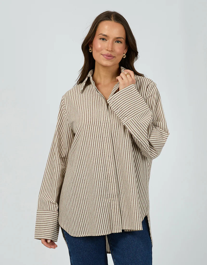 SILENT THEORY - SUNDAY LONG SLEEVE SHIRT - CHOCOLATE