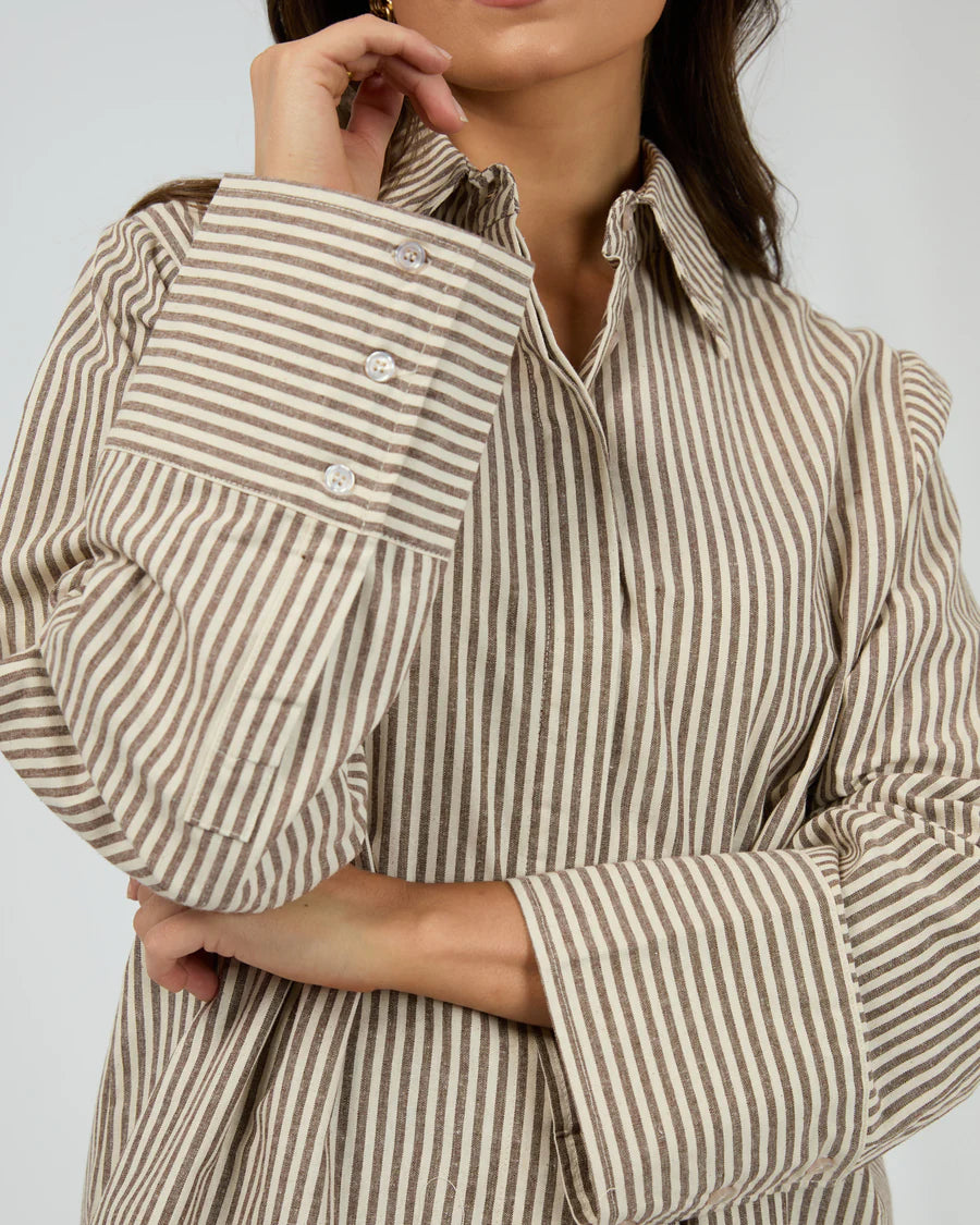 SILENT THEORY - SUNDAY LONG SLEEVE SHIRT - CHOCOLATE