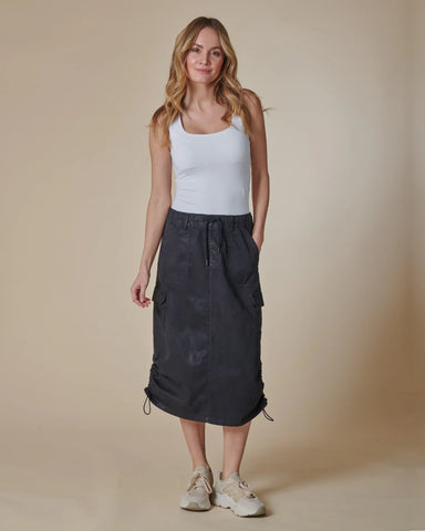 ZHRILL - JIL SHINE SKIRT - JET BLACK