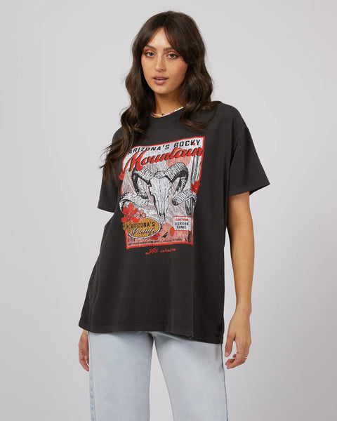 All About Eve - ROCKY MOUNTAIN STANDARD TEE - WASHED BLACK