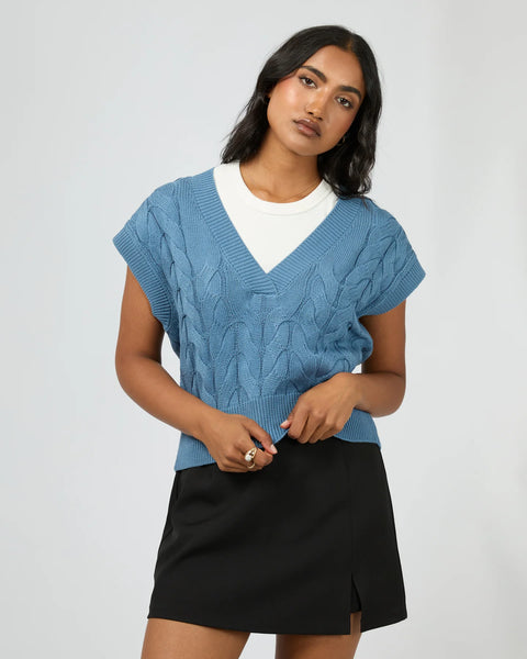 All About Eve - BROOKLYN KNIT VEST - BLUE