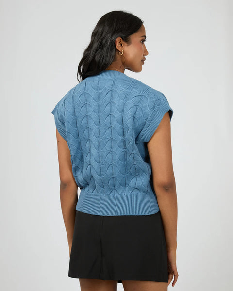 All About Eve - BROOKLYN KNIT VEST - BLUE