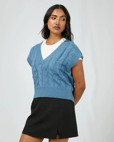 All About Eve - BROOKLYN KNIT VEST - BLUE