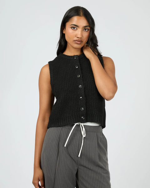 AAE AYA KNIT VEST - BLACK