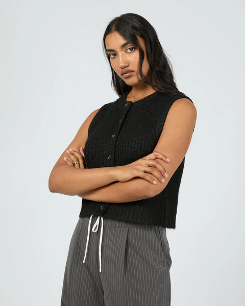 AAE AYA KNIT VEST - BLACK