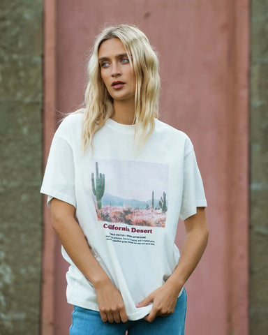ALL ABOUT EVE - LIBERTY ROAD RELAXED TEE - VINTAGE WHITE