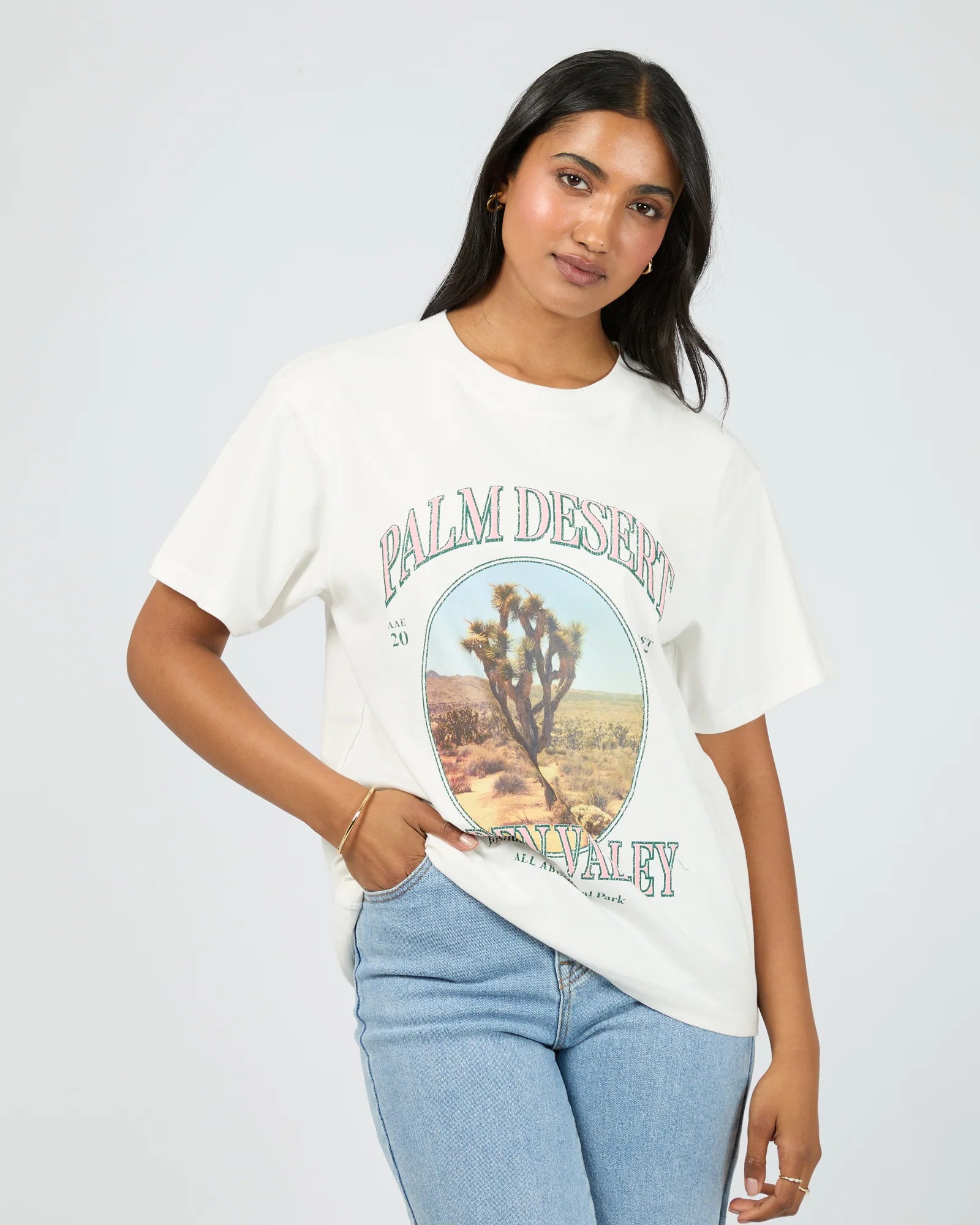 ALL ABOUT EVE - PALM DESERT BOX TEE - VINTAGE WHITE