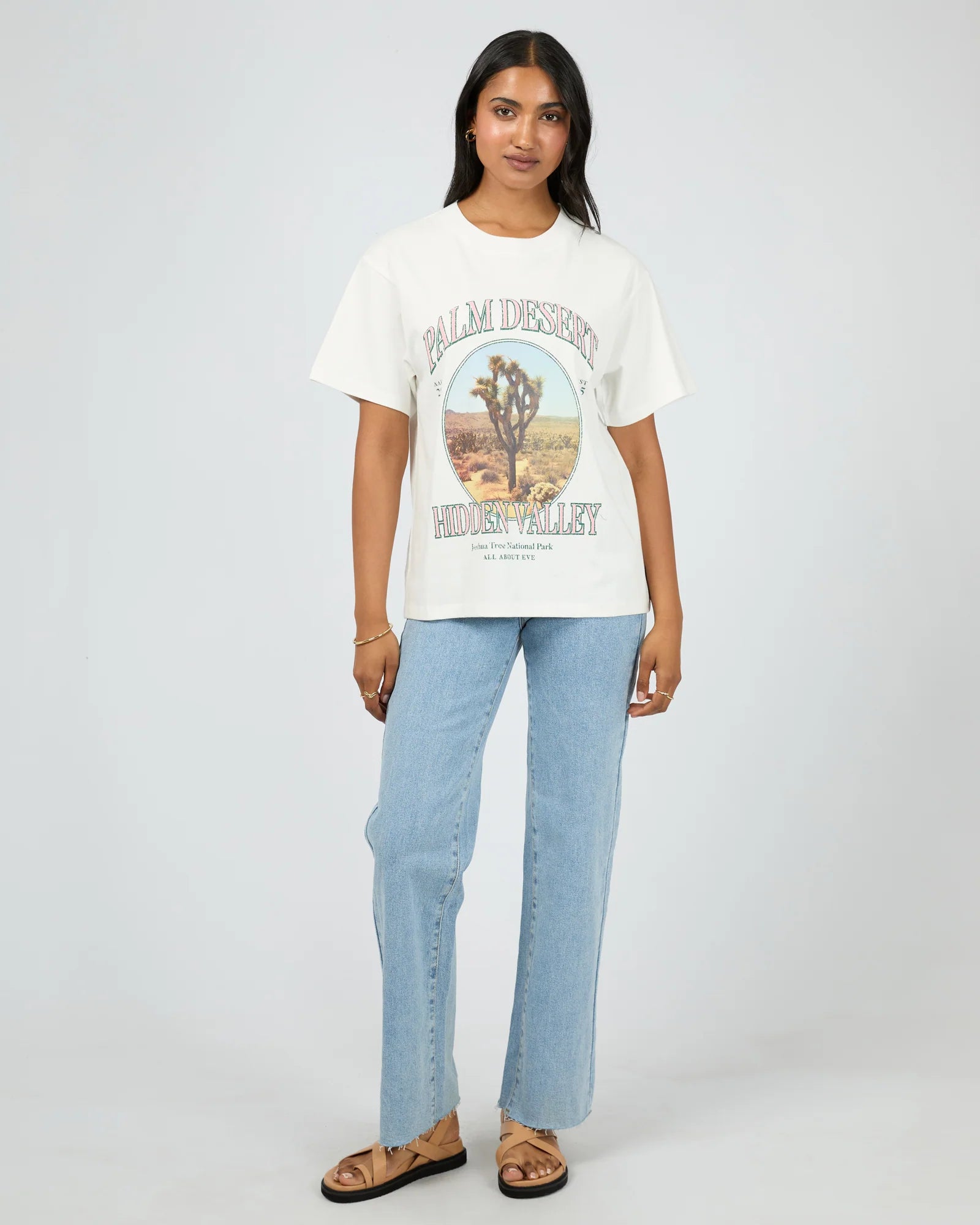 ALL ABOUT EVE - PALM DESERT BOX TEE - VINTAGE WHITE