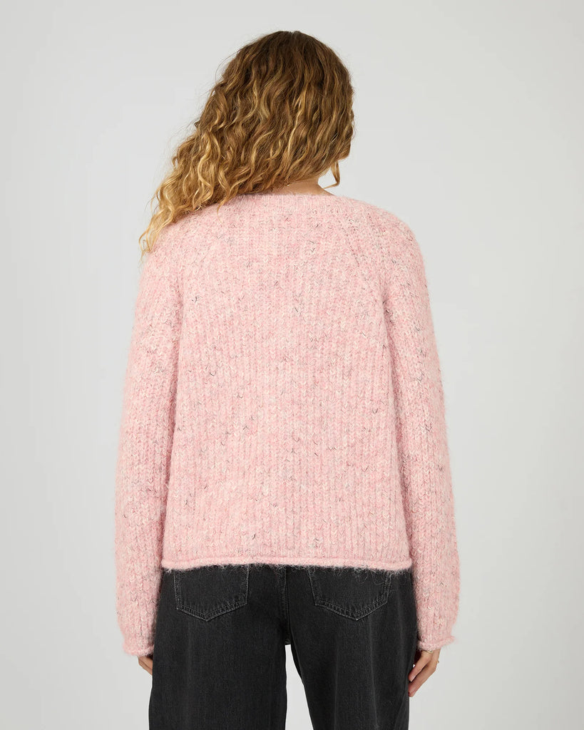 ALL ABOUT EVE - DEVON V NECK JUMPER - PALE PINK