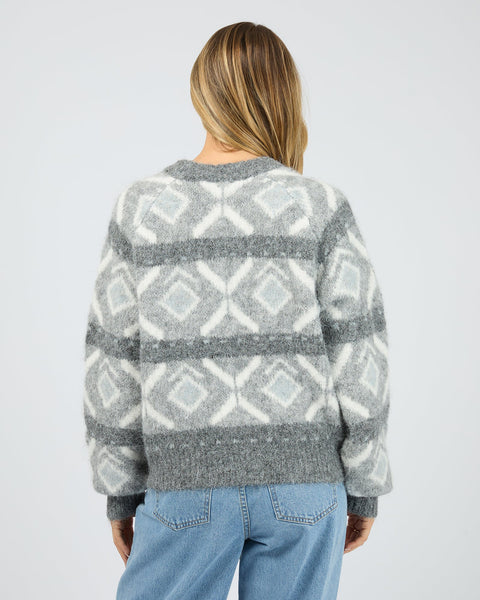 ALL ABOUT EVE - ZOIA KNIT CREW - CHARCOAL