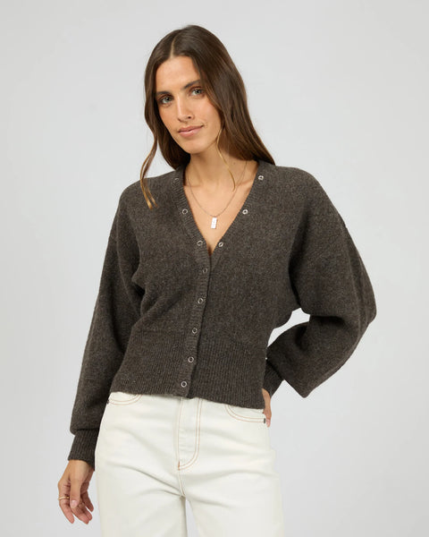 ALL ABOUT EVE - NELLY KNIT CARDI - BROWN