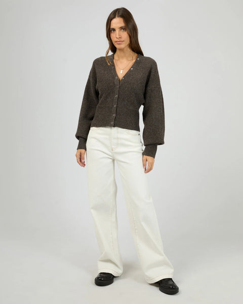 ALL ABOUT EVE - NELLY KNIT CARDI - BROWN