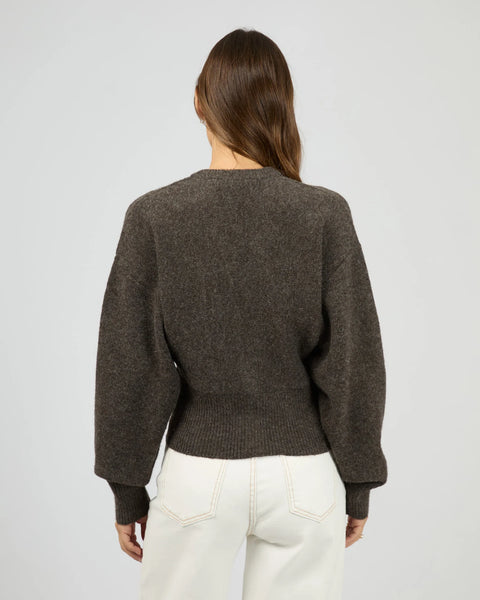 ALL ABOUT EVE - NELLY KNIT CARDI - BROWN