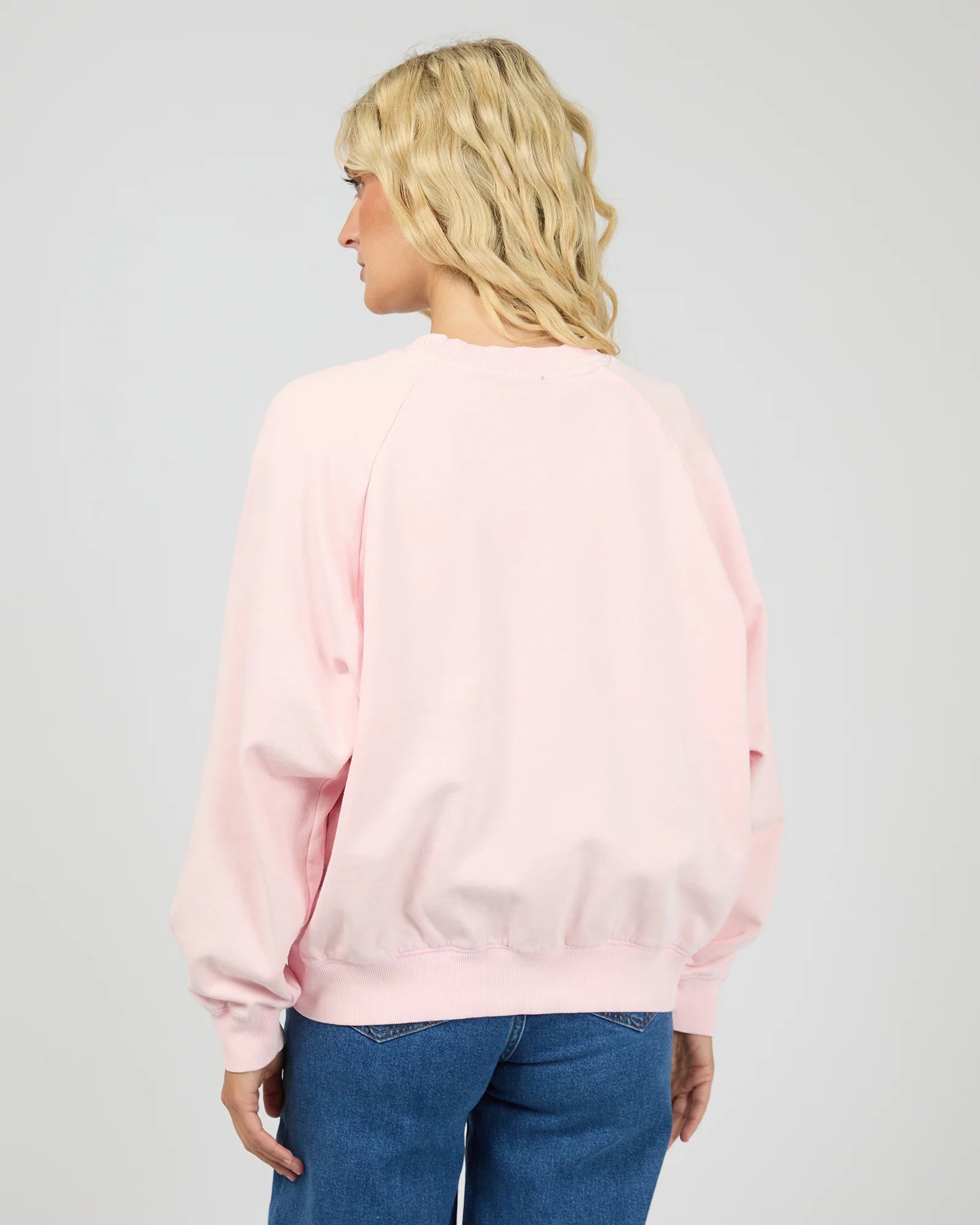 ALL ABOUT EVE - FLYNN WASHED BOX RAGLAN CREW - PALE PINK