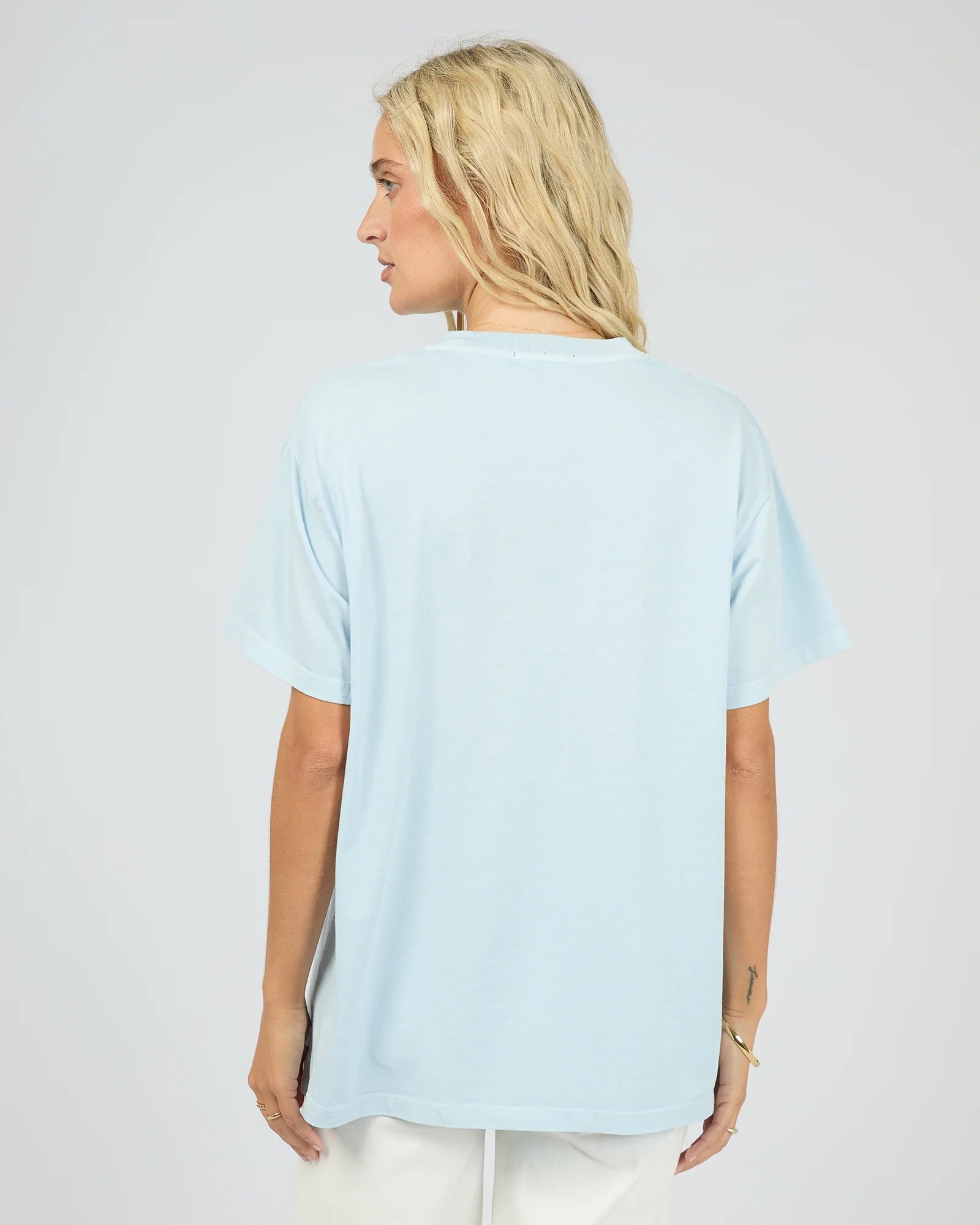 ALL ABOUT EVE - HEART LOCKET RELAXED TEE - OCEAN BLUE