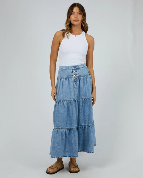 All About Eve - COCO DENIM MAXI SKIRT - LIGHT BLUE