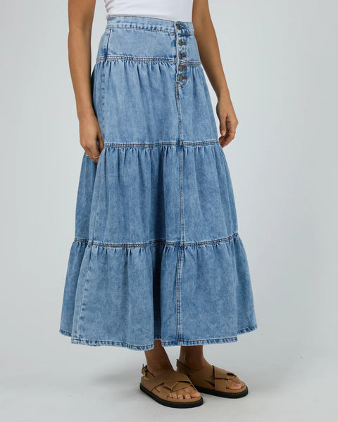 All About Eve - COCO DENIM MAXI SKIRT - LIGHT BLUE