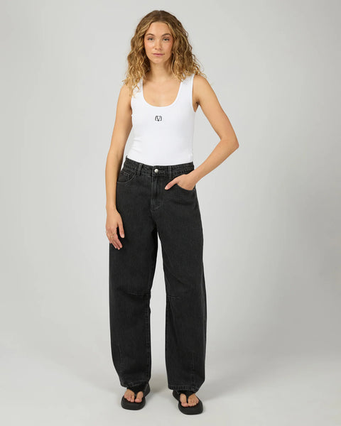ALL ABOUT EVE - HALLIE BARREL LEG JEAN - COAL
