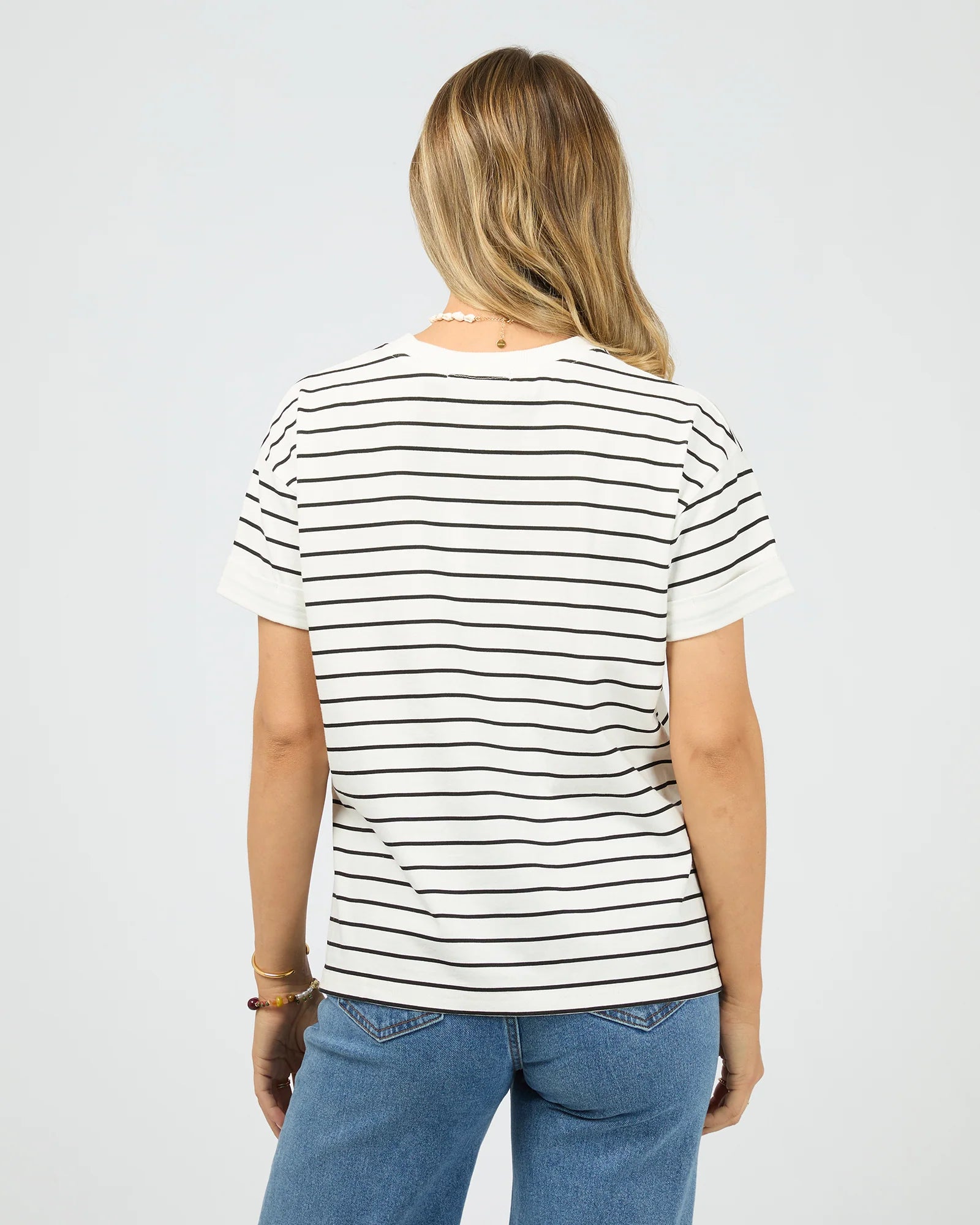 ALL ABOUT EVE - WASHED TEE - STRIPE - BLACK