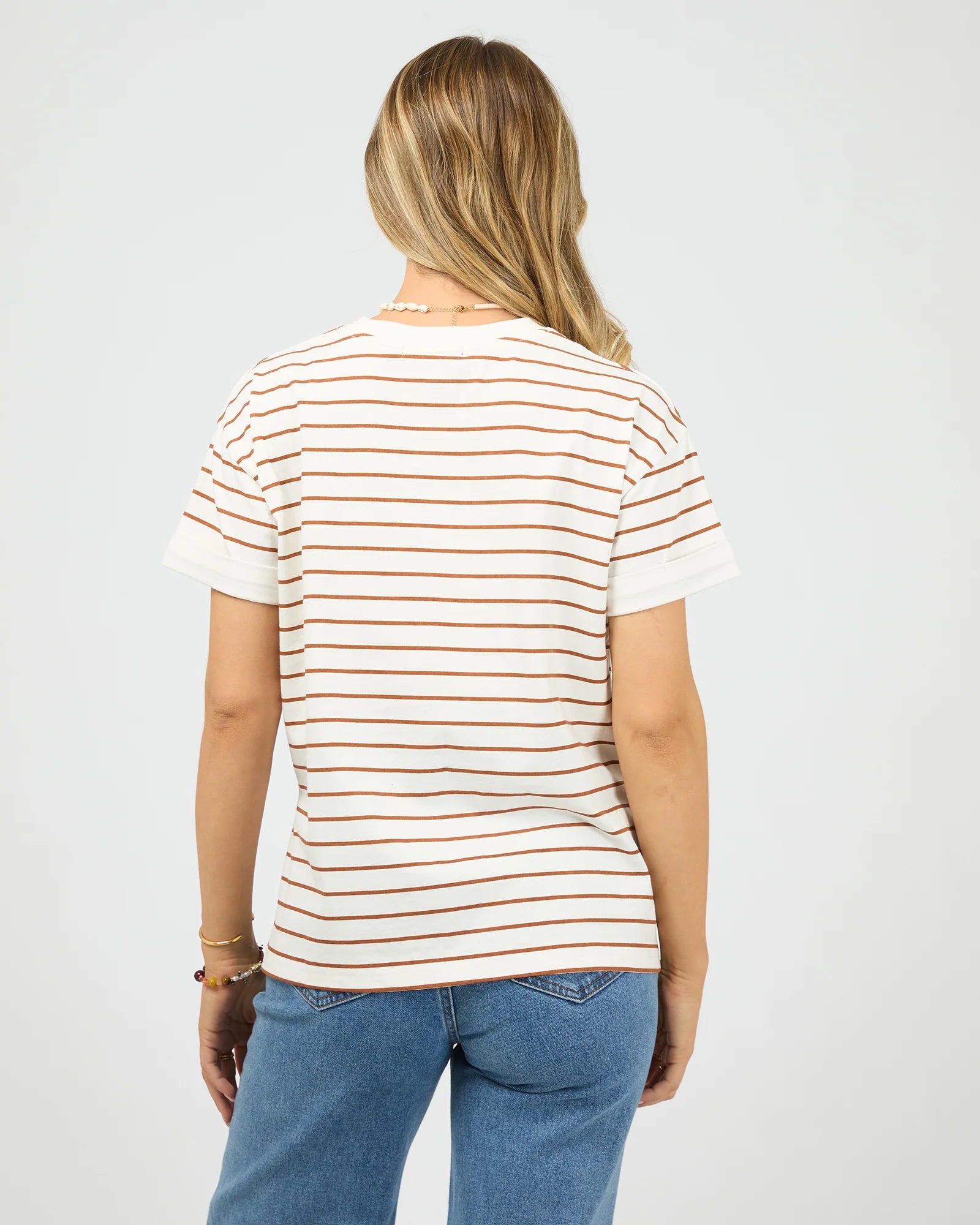 ALL ABOUT EVE - WASHED TEE - STRIPE - CINNAMON