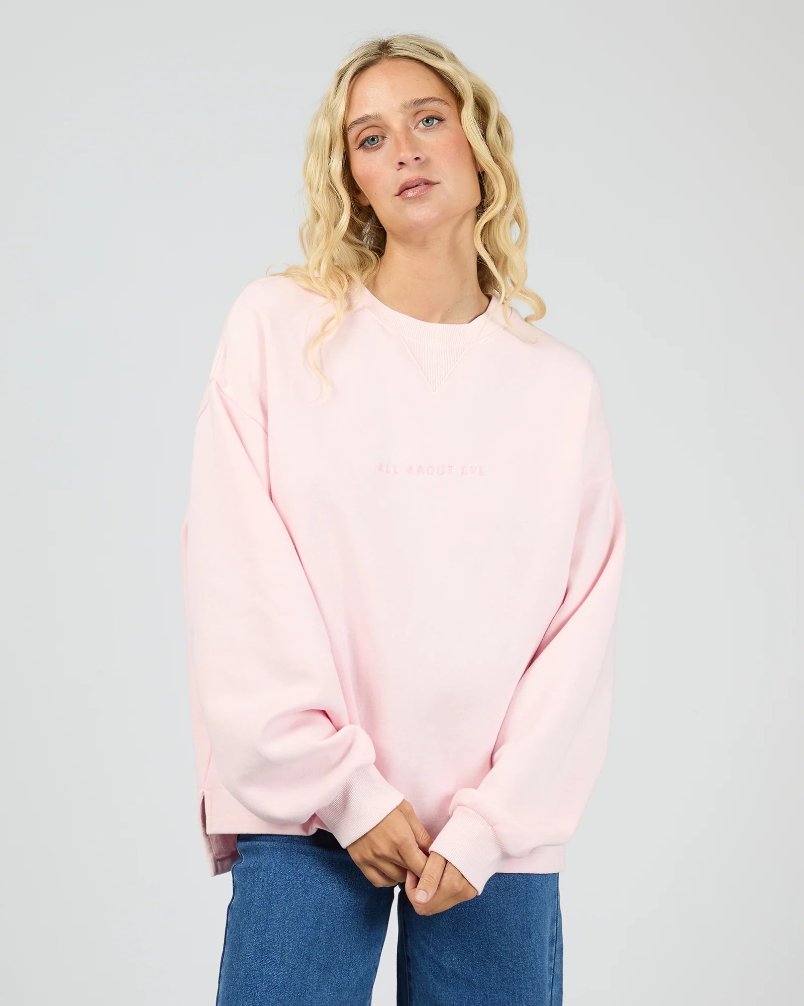 ALL ABOUT EVE - WASHED BOX CREW - LIGHT PINK