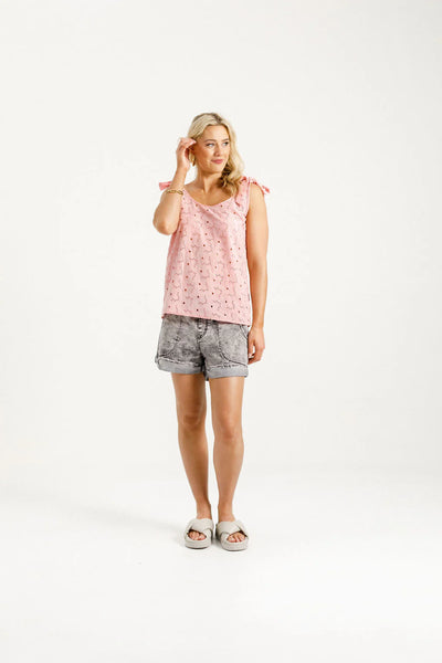 Homelee  ANDI TOP - PINK BLOOMS
