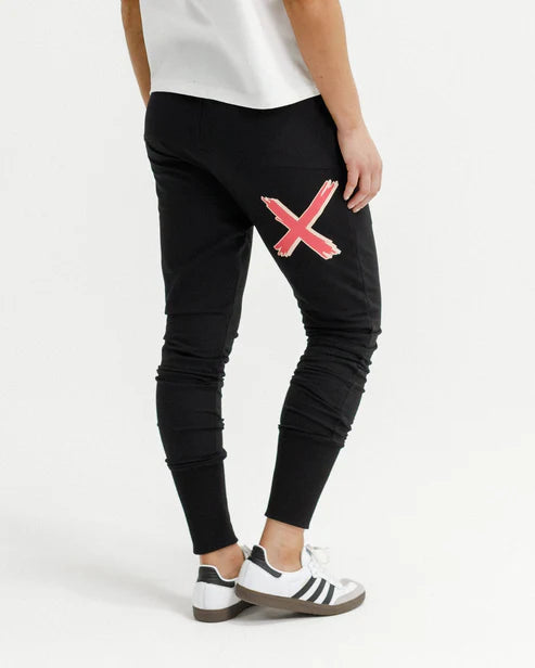 HOMELEE - ALPINE APARTMENT PANTS - BLACK w CORAL SHADOW X
