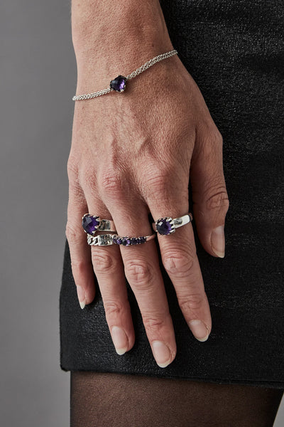 Stolen LOVE CLAW RING - AMETHYST