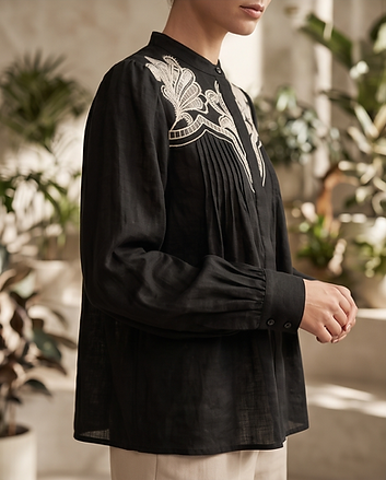 HARLEM - LEONIE BLOUSE - BLACK
