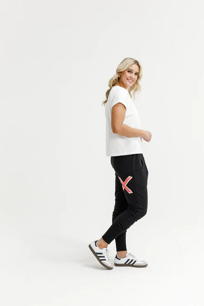HOMELEE - ALPINE APARTMENT PANTS - BLACK w CORAL SHADOW X