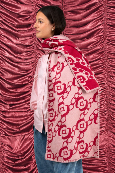 COOP - WRAP IT LIKE IT'S HOT SCARF - WINE & PINK