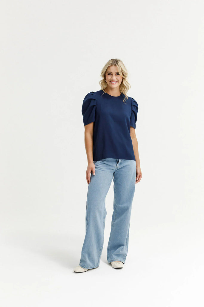 HOMELEE -THEA TOP - NAVY