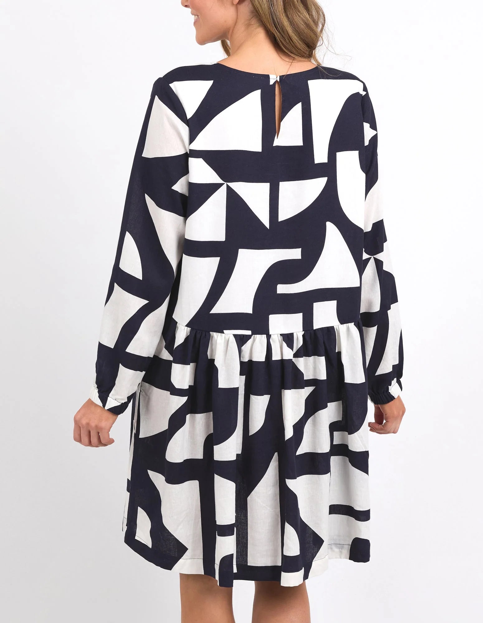 ELM DALI DRESS - MIDNIGHT ABSTRACT