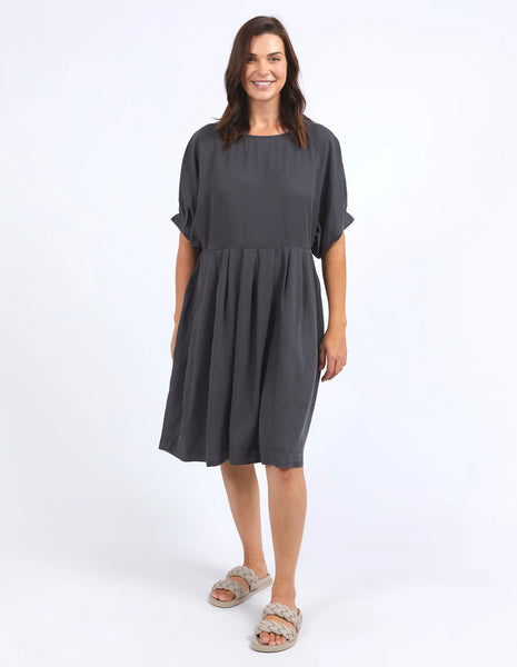 ELM  BLISS RELAXED DRESS - WASHED BLACK