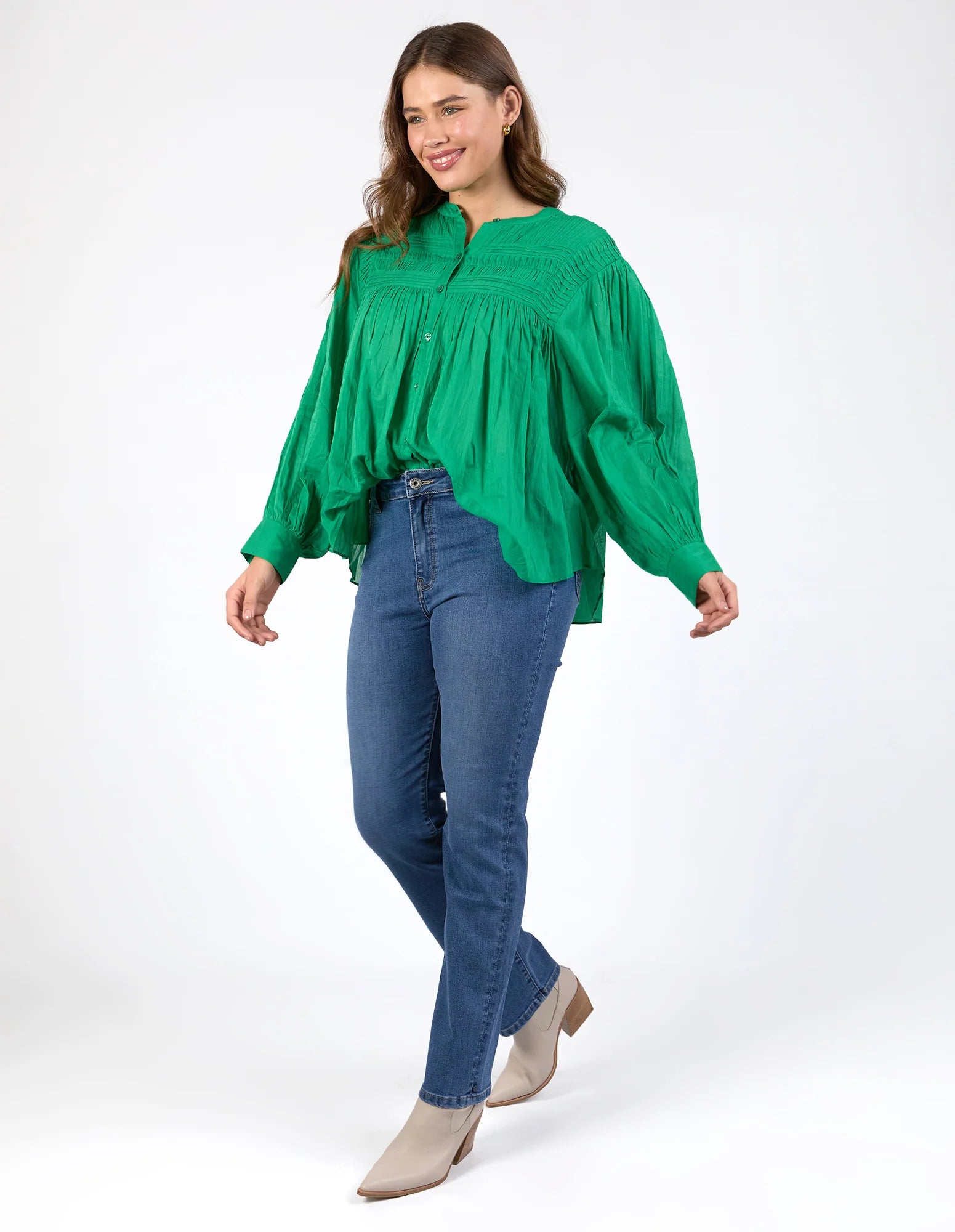 ELM - MONTANA BLOUSE - PINE GREEN