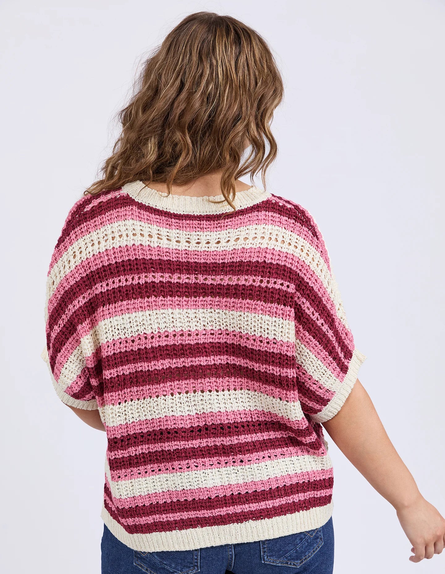 ELM - STRIPED KNIT TOP - CHATEAU ROSE