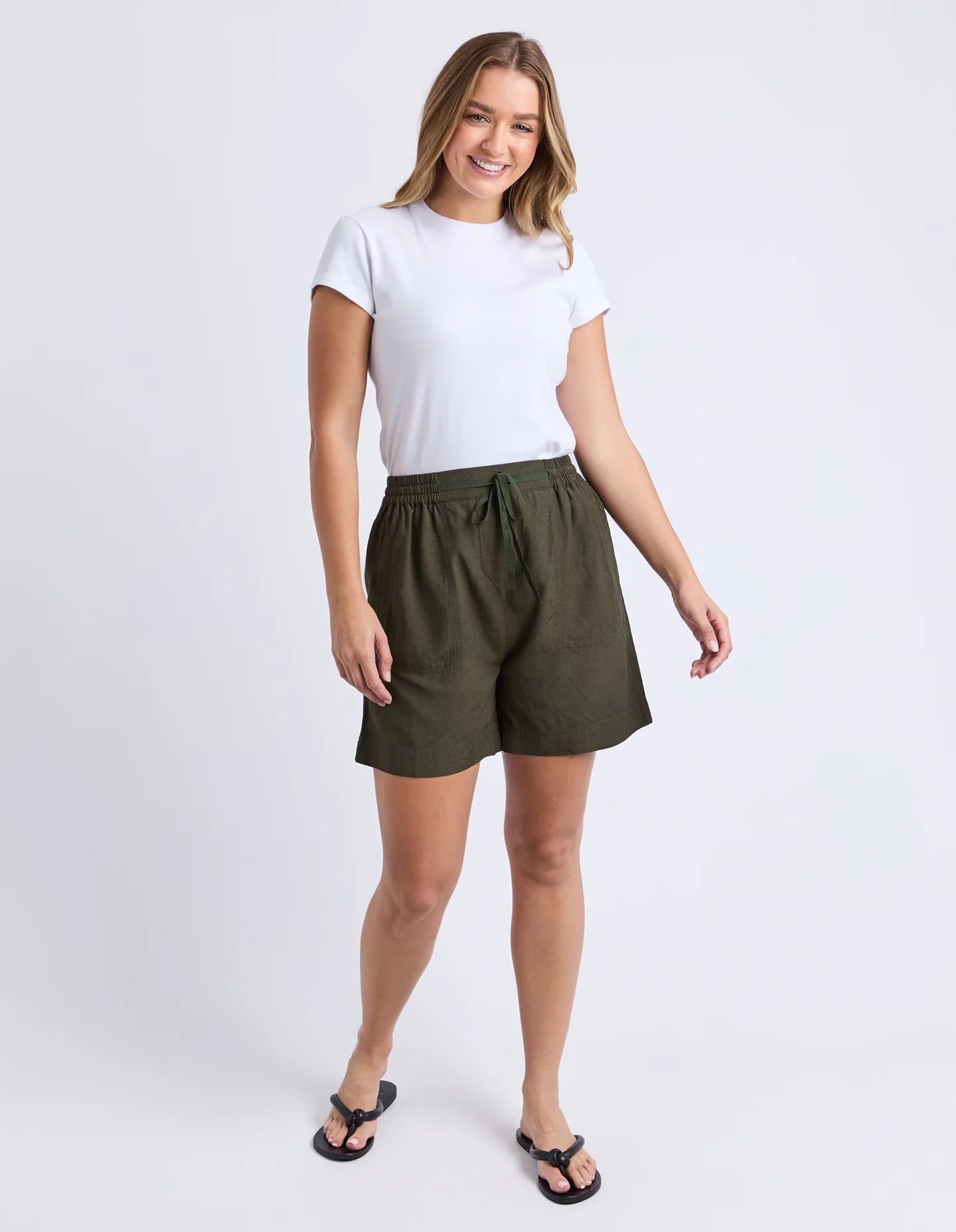 ELM - MARGI LONG LINE SHORT - KHAKI
