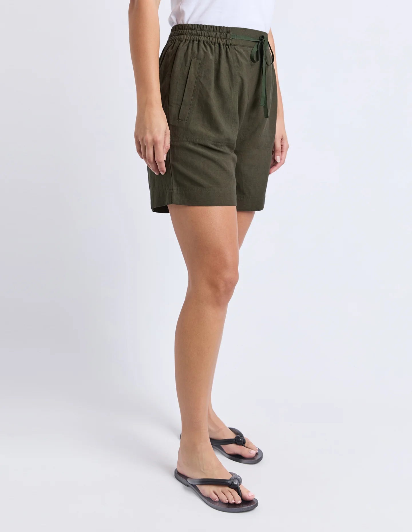ELM - MARGI LONG LINE SHORT - KHAKI