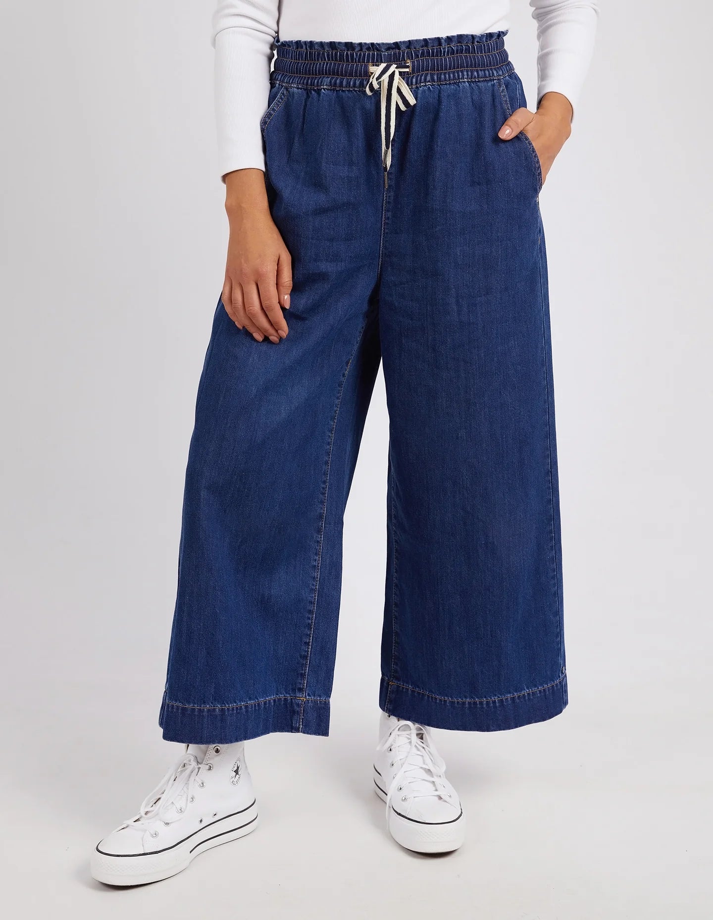 ELM -GRETA WIDE LEG PANT - DARK BLUE