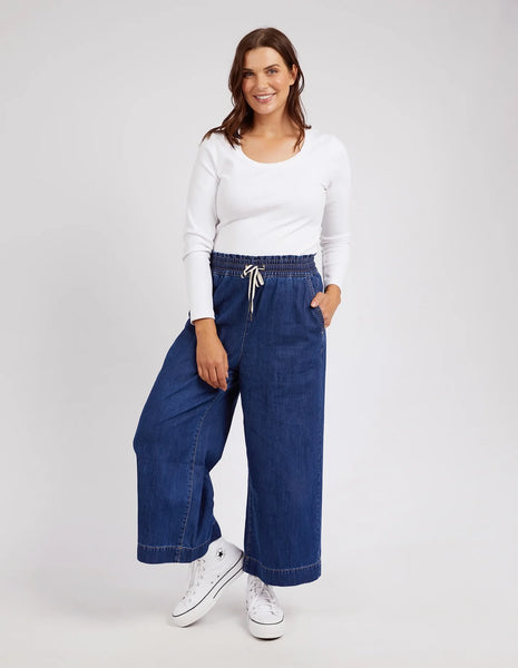 ELM - GRETA WIDE LEG PANT - DARK BLUE
