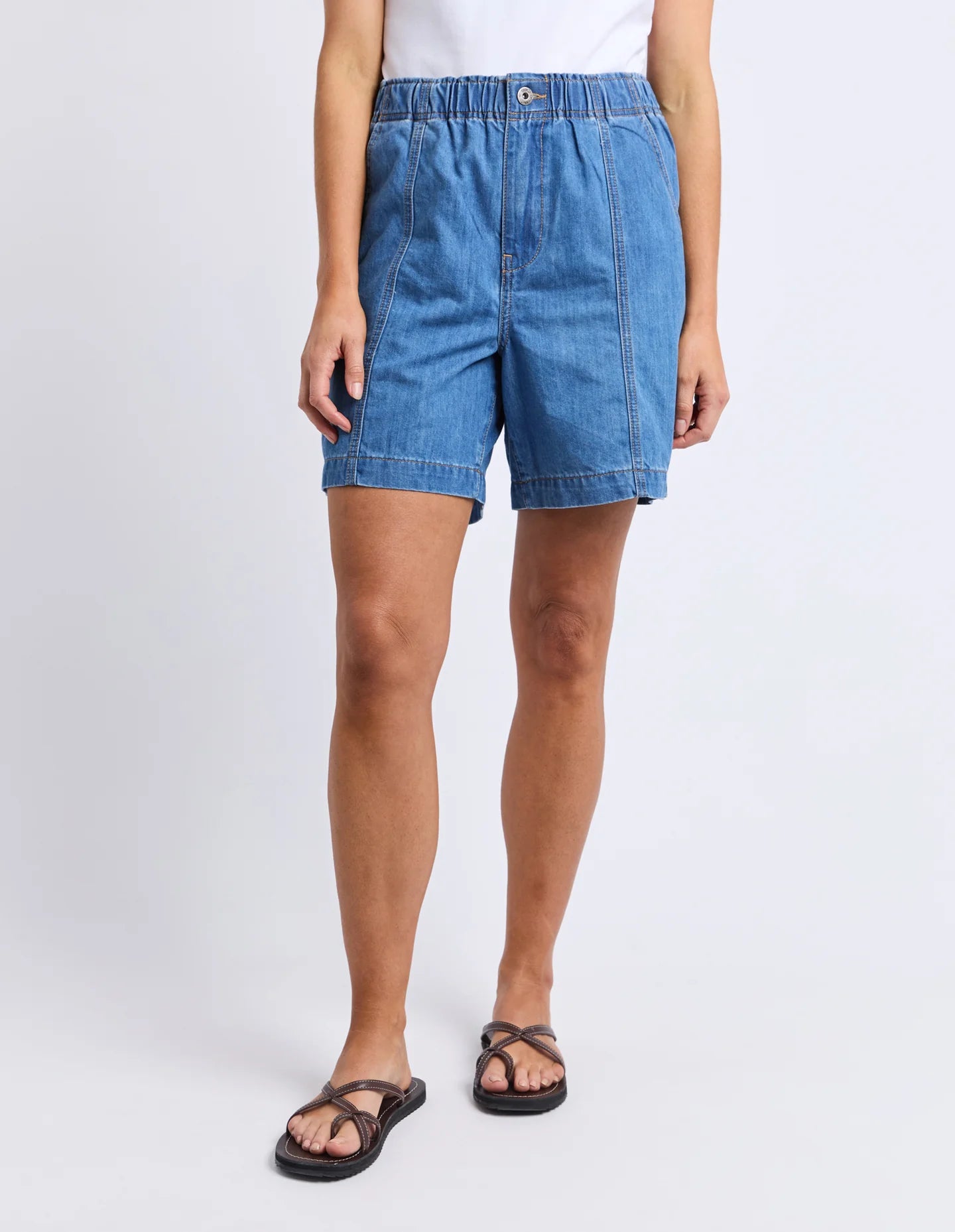 ELM - JOVIE DENIM SHORT - MID BLUE WASH