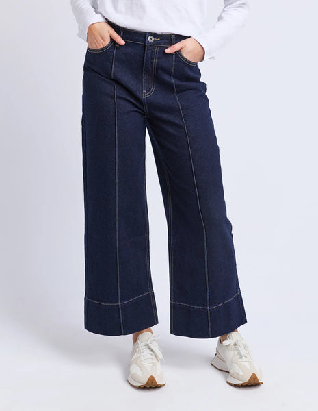 ELM -ANDO PIN TUCK JEANS - DARK BLUE