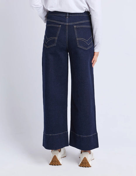 ELM -ANDO PIN TUCK JEANS - DARK BLUE